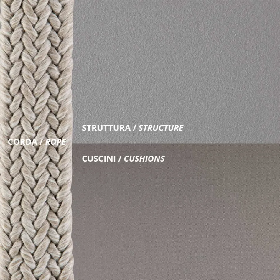 Outdoor Armchair in Steel Various Sizes and Cushions Included Made in Italy - Bronn Viadurini