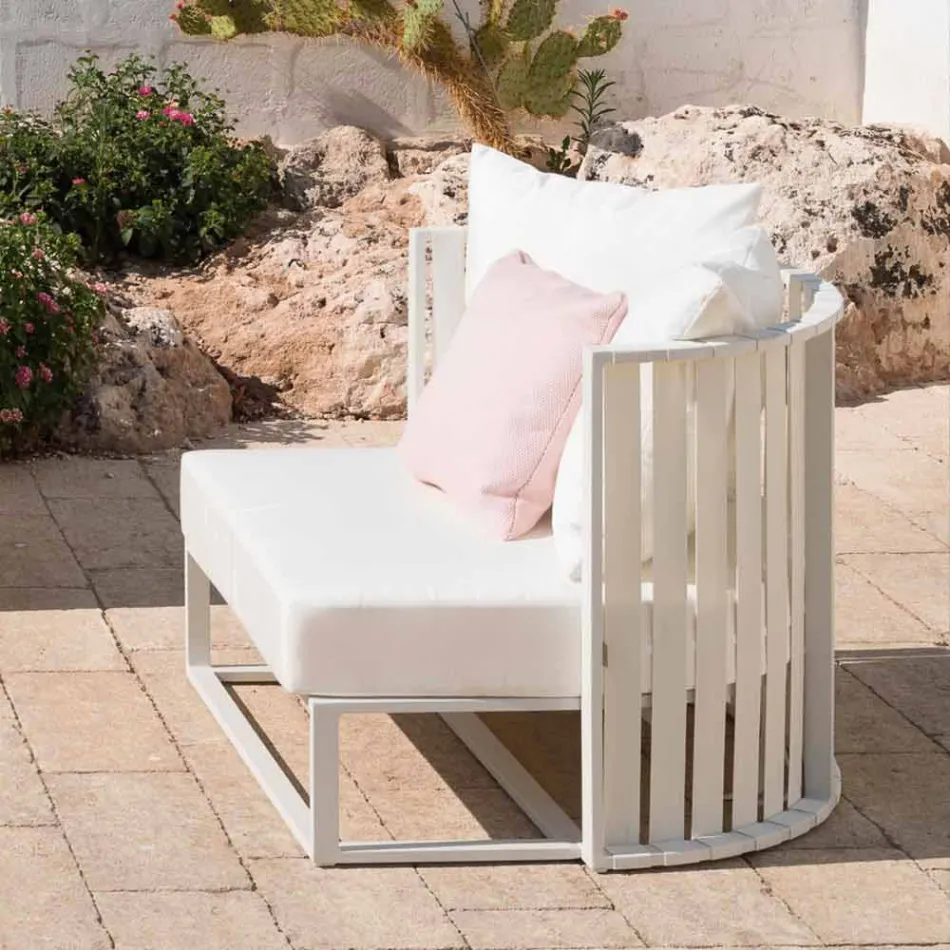 Outdoor Armchair in Aluminium and Luxury Design Ropes 3 Finishes - Julie Viadurini