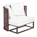 Outdoor Armchair in Aluminium and Luxury Design Ropes 3 Finishes - Julie
