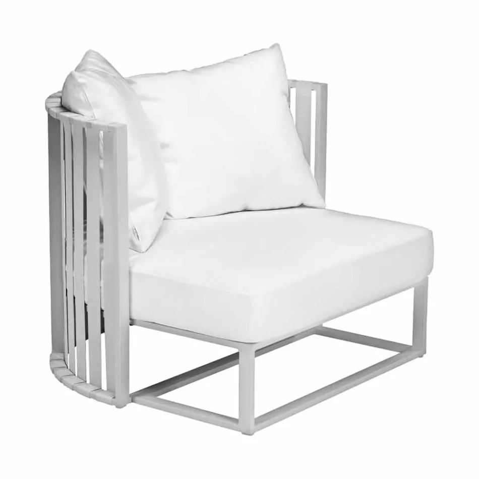 Outdoor Armchair in Aluminium and Luxury Design Ropes 3 Finishes - Julie Viadurini