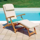 Reclining Garden Armchair Made of Teak Wood - Jade Viadurini