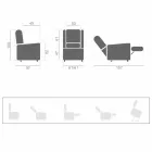 Lift Relax Reclining Armchair with 2 Motors with Wheels Made in Italy - Isabelle Viadurini