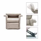 Lift Relax Reclining Armchair with 2 Motors with Wheels Made in Italy - Isabelle Viadurini
