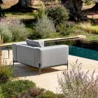 Relaxing Garden Armchair in Aluminium and Fabric, Design in 3 Finishes - Filomena Viadurini
