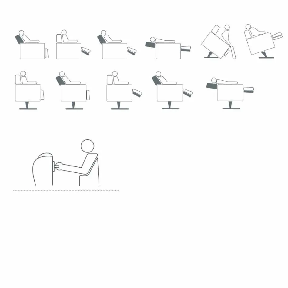 Orthopedic relax armchair 4 motors made in Italy Giglio, modern design Viadurini