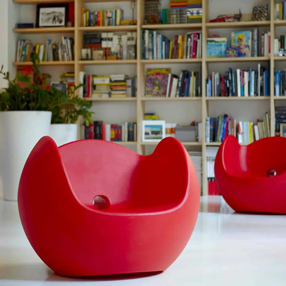 Round shaped rocking armchair Slide Blos colored design made in Italy Viadurini