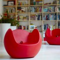 Design garden / indoor rocking armchair Slide Blos, made in Italy