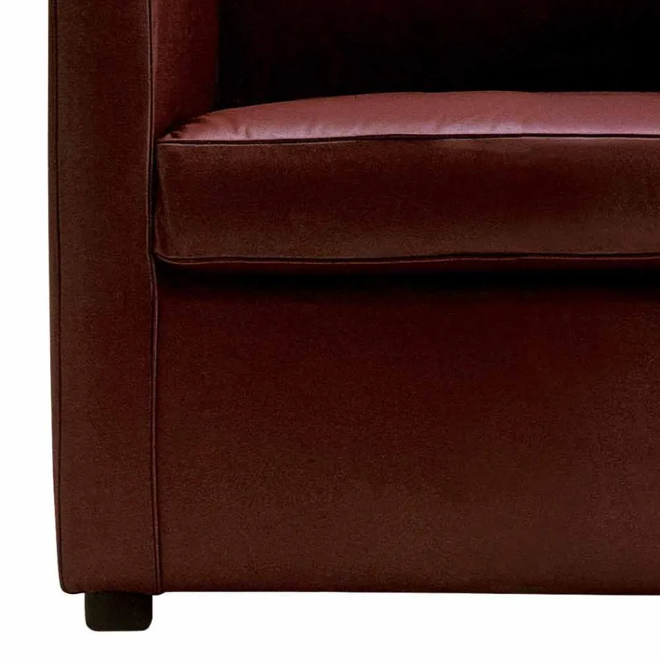 Upholstered and Leather Upholstered Lounge Armchair Made in Italy - Centauro Viadurini