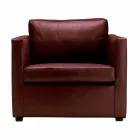 Upholstered and Leather Upholstered Lounge Armchair Made in Italy - Centauro Viadurini