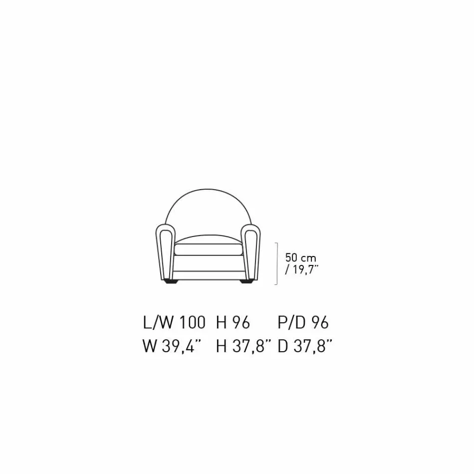 Lounge Armchair Covered in Leather with Wooden Feet Made in Italy - Pegolo Viadurini