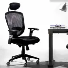 Semidirectional and Modern Operative Swivel Armchair in Black Mesh - Simona Viadurini