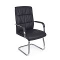 Sled Office Chair Steel and Eco-leather with Armrests 2 Pcs - Monaldo