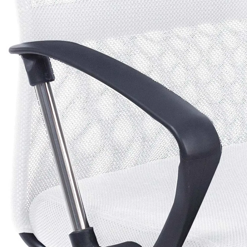 Office Chair Steel and Mesh Fabric Armrests and Headrest - Cerreto Viadurini