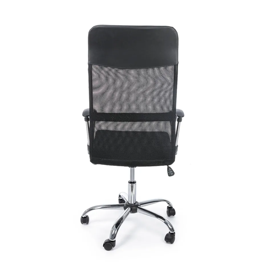 Office Chair Steel and Mesh Fabric Armrests and Headrest - Cerreto Viadurini