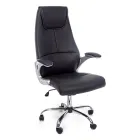 Ergonomic Office Chair Steel and Black or Brown Leatherette - Matilda Viadurini