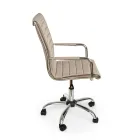 Ergonomic Office Armchair with Steel and Imitation Leather Armrests - Mantica Viadurini