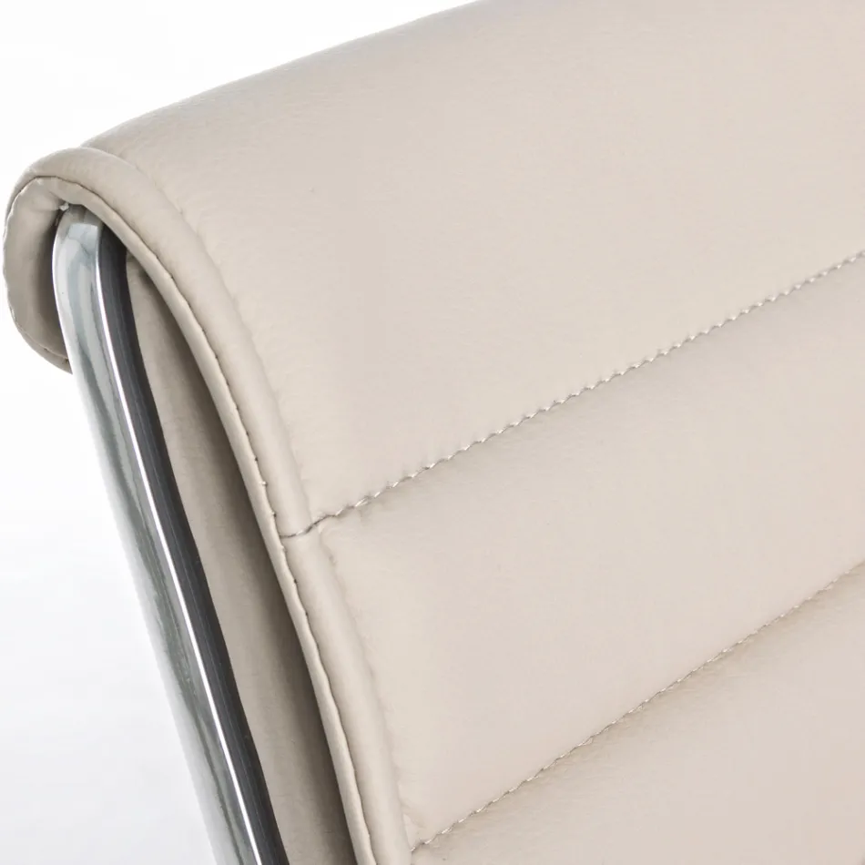 Ergonomic Office Armchair with Steel and Imitation Leather Armrests - Mantica Viadurini