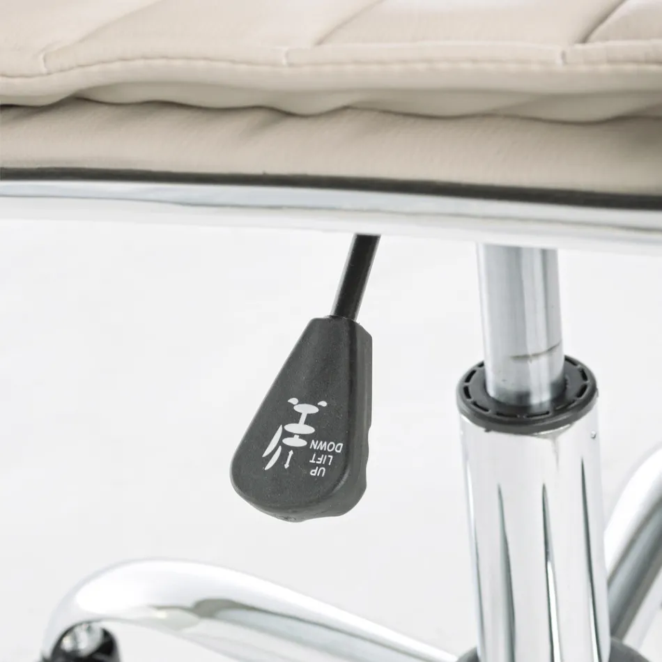 Ergonomic Office Armchair with Steel and Imitation Leather Armrests - Mantica Viadurini