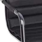 Ergonomic Office Armchair with Steel and Imitation Leather Armrests - Mantica Viadurini