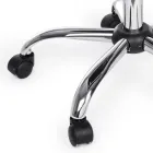 Ergonomic Office Armchair with Steel and Imitation Leather Armrests - Mantica Viadurini