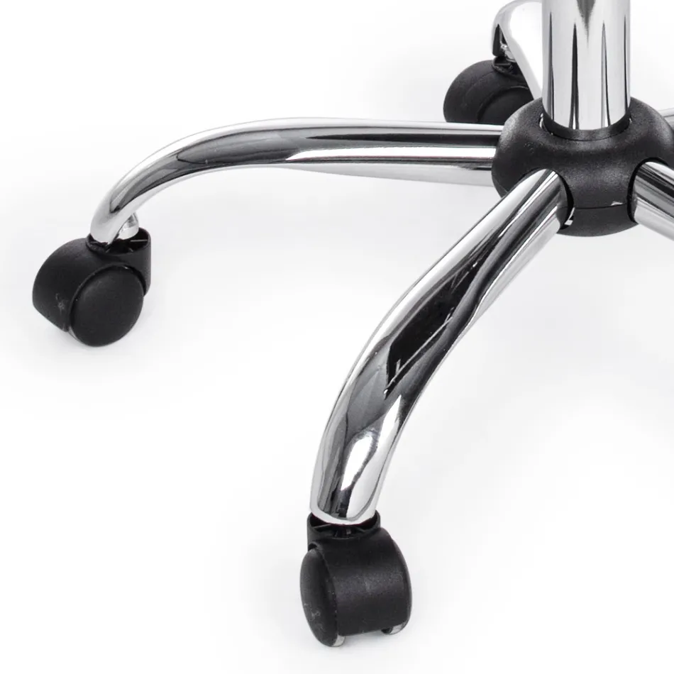 Ergonomic Office Armchair with Steel and Imitation Leather Armrests - Mantica Viadurini