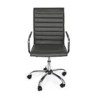 Ergonomic Office Armchair with Steel and Imitation Leather Armrests - Mantica Viadurini