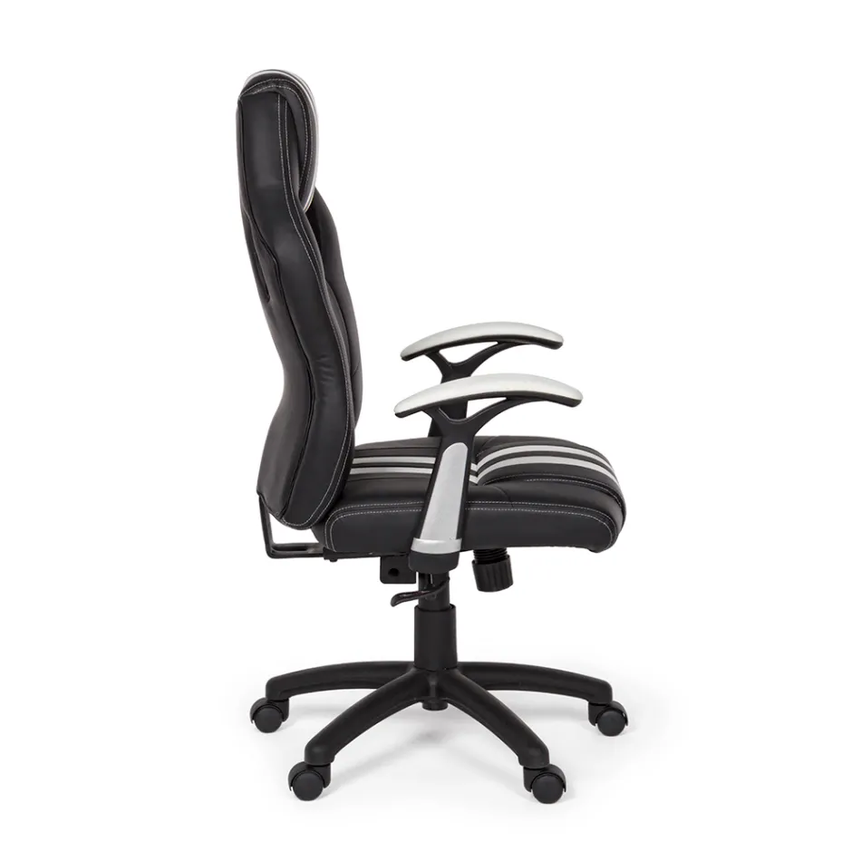 Swivel Reclining Office Armchair in Eco-leather and Nylon 2 Colours - Saronno Viadurini