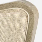 Vintage Wooden Armchair with Rattan and Polyester Armrests - Ludovica Viadurini