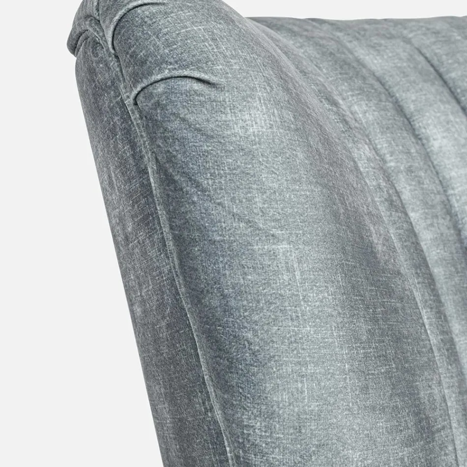 Vintage Wooden Armchair with Rattan and Polyester Armrests - Ludovica Viadurini