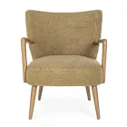 VIntage Armchair in Rubberwood and Wool Effect Seat and Armrests - Patrizia Viadurini