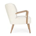 VIntage Armchair in Rubberwood and Wool Effect Seat and Armrests - Patrizia Viadurini