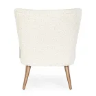 VIntage Armchair in Rubberwood and Wool Effect Seat and Armrests - Patrizia Viadurini
