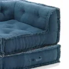 Corner Chaise Longue armchair in Grey, Green or Blue Cotton - Fibre Viadurini