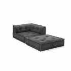 Corner Chaise Longue armchair in Grey, Green or Blue Cotton - Fibre Viadurini