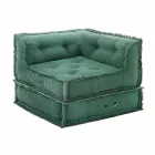 Corner Chaise Longue armchair in Grey, Green or Blue Cotton - Fibre Viadurini
