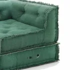 Corner Chaise Longue armchair in Grey, Green or Blue Cotton - Fibre Viadurini