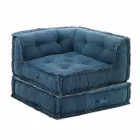 Corner Chaise Longue armchair in Grey, Green or Blue Cotton - Fibre Viadurini