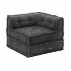 Corner Chaise Longue armchair in Grey, Green or Blue Cotton - Fibre Viadurini