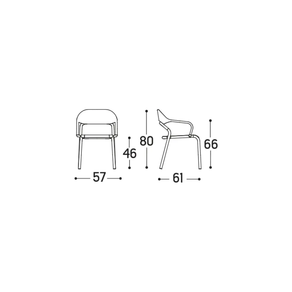 Outdoor Armchair with Seat Cushion Made in Italy - Noss by Varaschin Viadurini