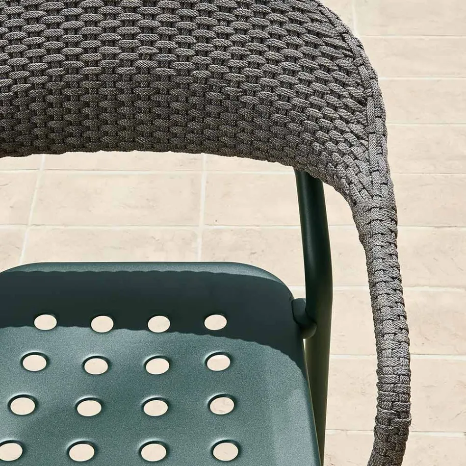 Outdoor Armchair with Seat Cushion Made in Italy - Noss by Varaschin Viadurini