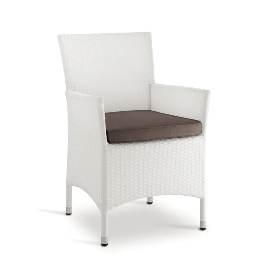 Stackable Outdoor Chair in Wicker Covered Aluminium - Bruma Viadurini