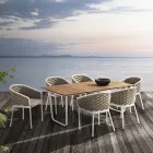 Outdoor armchair in aluminium and hand-woven Olefil fabric - Reda Viadurini