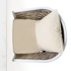 Outdoor armchair in aluminium and hand-woven Olefil fabric - Reda Viadurini