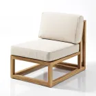 Natural Teak Outdoor Armchair and Cushions - Circe Viadurini