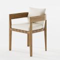 Outdoor Armchair in Fabric and Wooden Frame Made in Italy - Briga