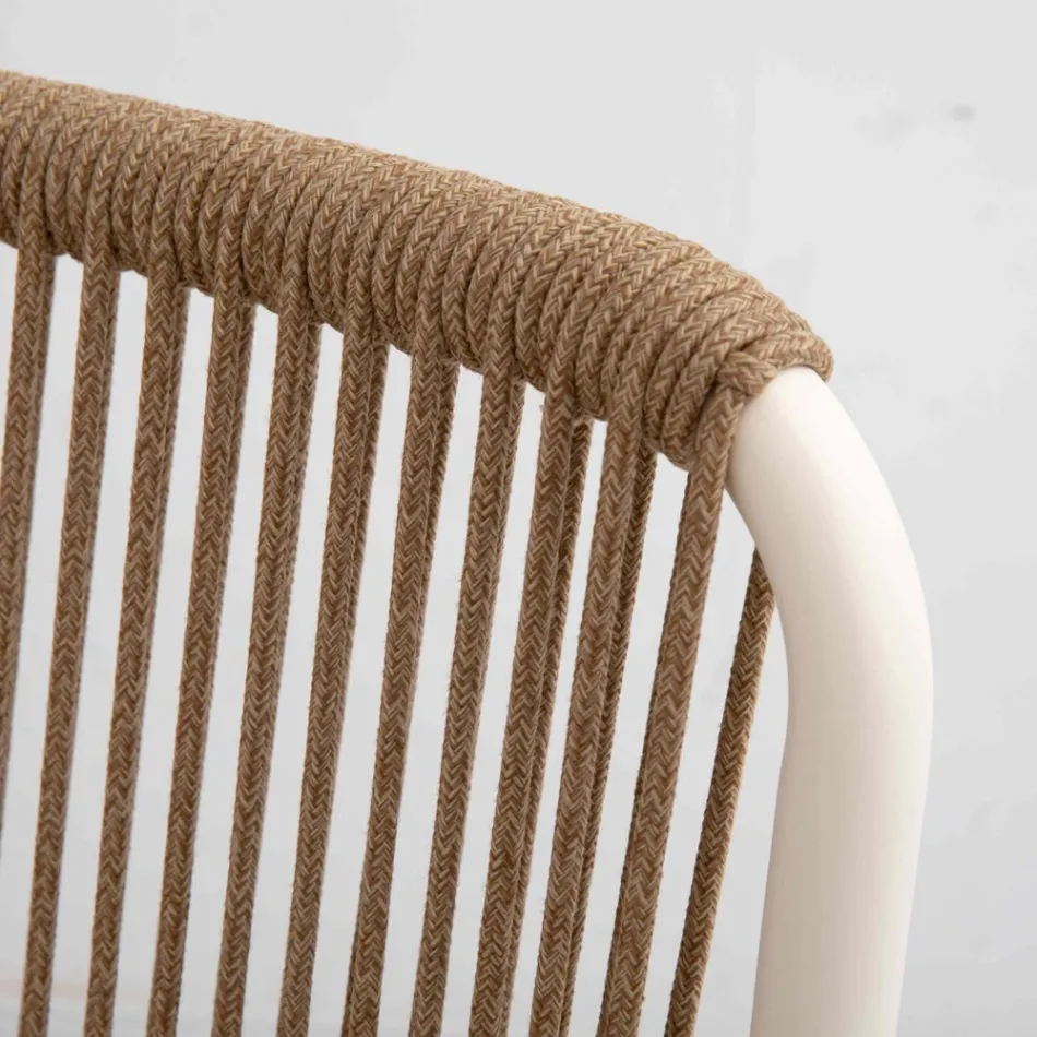 Outdoor Armchair Made of Beige Aluminium and Terra Rope - Luxe Viadurini