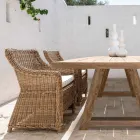 Garden armchair in synthetic fibre weaving Made in Italy - Tillie Viadurini