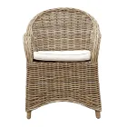 Garden Armchair Made of Wood and Fibre in Grey Kubu - Lido Viadurini
