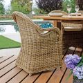 Garden Armchair Made of Wood and Fibre in Grey Kubu - Lido