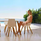 Design Lounge Armchair in Polypropylene and Wood - Faz Wood by Vondom Viadurini